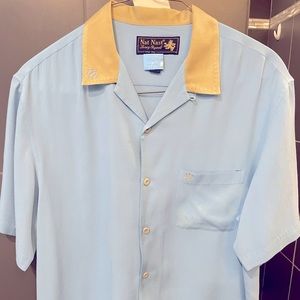 Mens short sleeve silk shirt